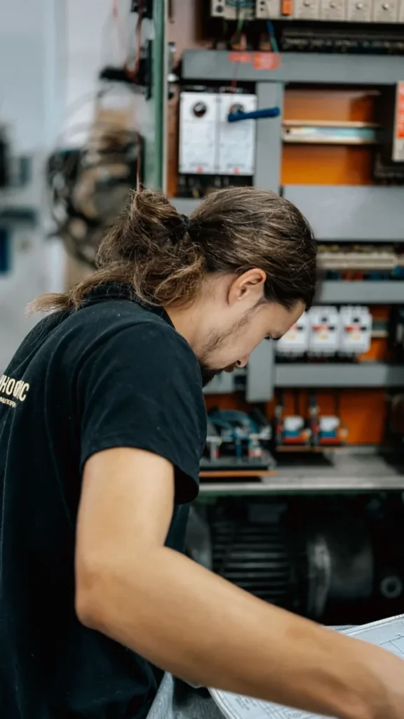 Technicien intervenant sur un tableau électrique