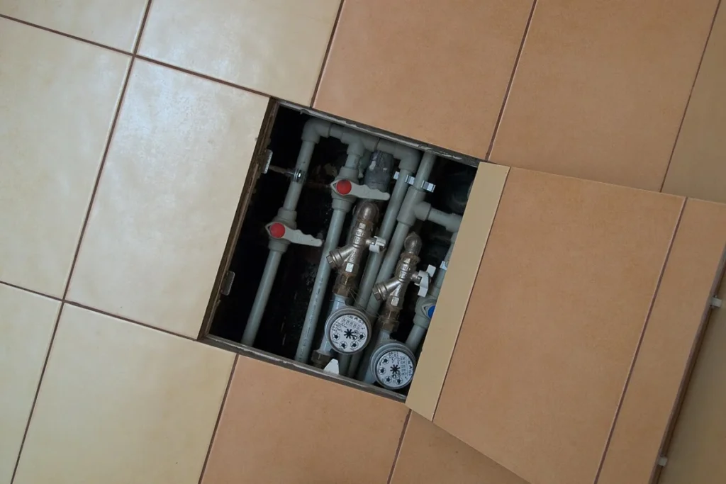Réseau de distribution d’eau, compteurs et canalisations de plomberie
