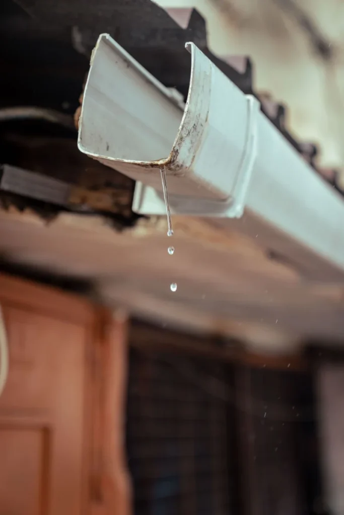 Évacuation des eaux pluviales par une gouttière